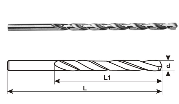 Buy MIRANDA TOOLS Standard Long Series Parallel Shank Drill (Size 5.30 mm) from Industrybuying.com