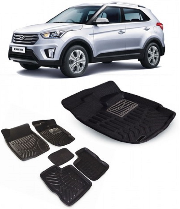Buy 3D Car Mats For Hyundai Creta (Black) Online in India at Best Prices